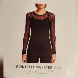 CAbi Black Lace Knit Top